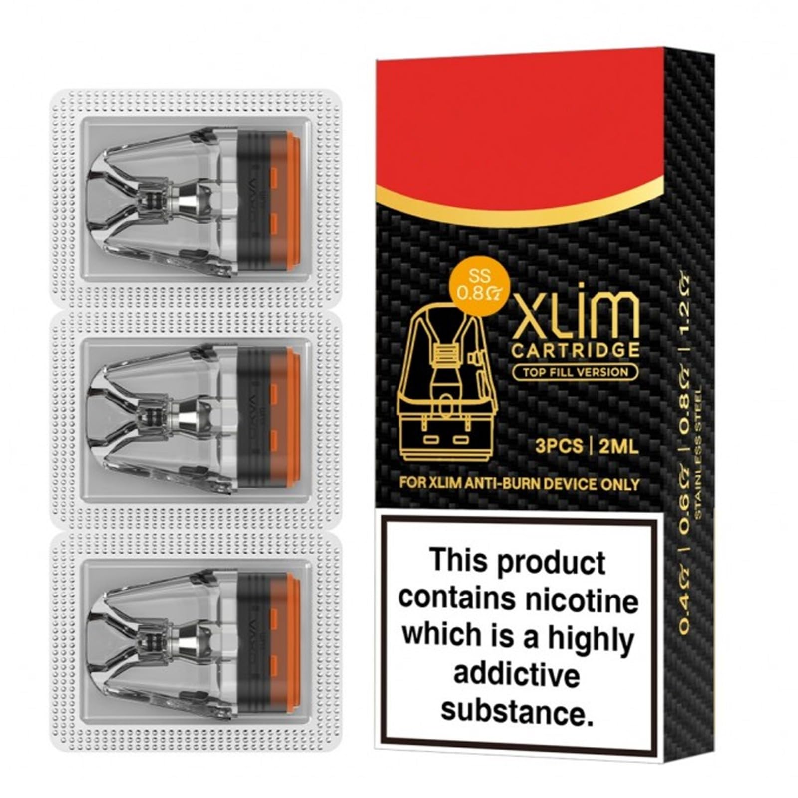 Oxva Xlim Pro 2 DNA Exclusive Stainless Steel Pod, Smart Temperature  Control, Easy Side-Fill Design, Long Lifespan, 2ml Cartridge Capacity, No  Nicotine (0.8 ohm): Amazon.co.uk: Electronics & Photo
