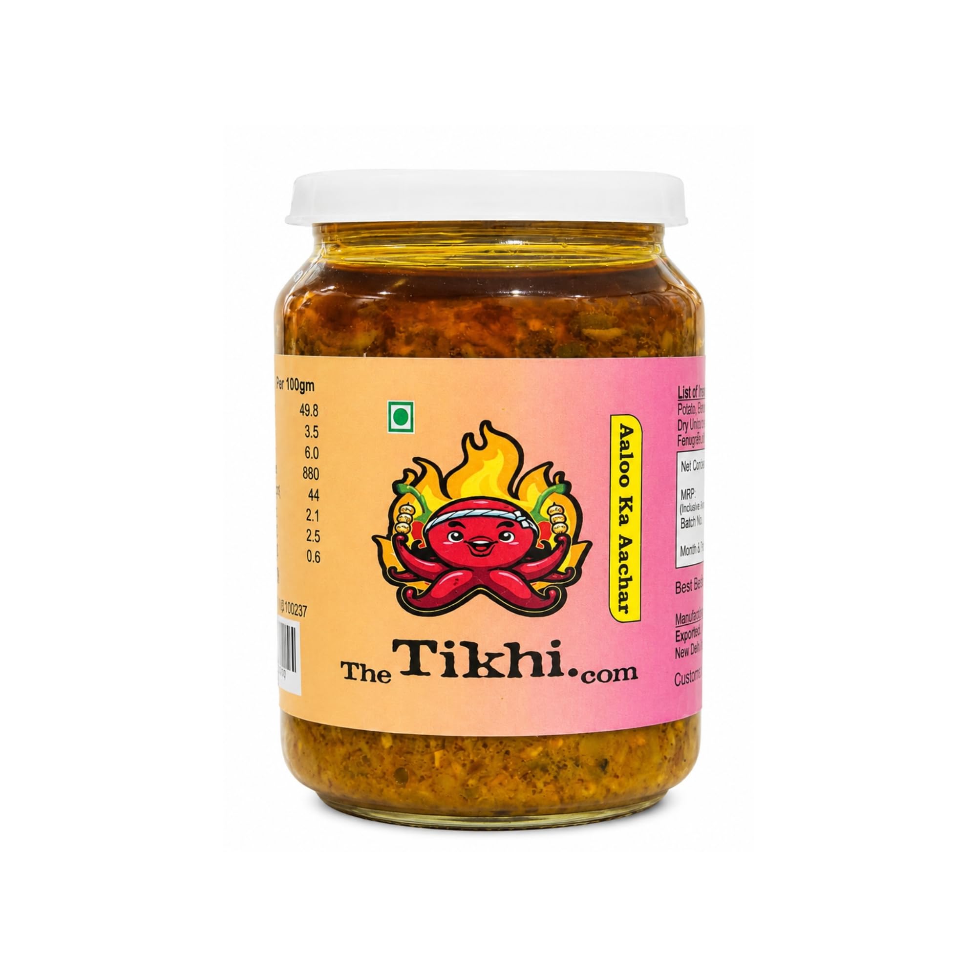 THE TIKHI Traditional Homemade Aaloo Ka Achar | Spicy & Tangy Style Potato Pickle in Mustard Oil | Handmade Indian Pickle | No Added Preservatives | Glass Jar 250 gm-image-39