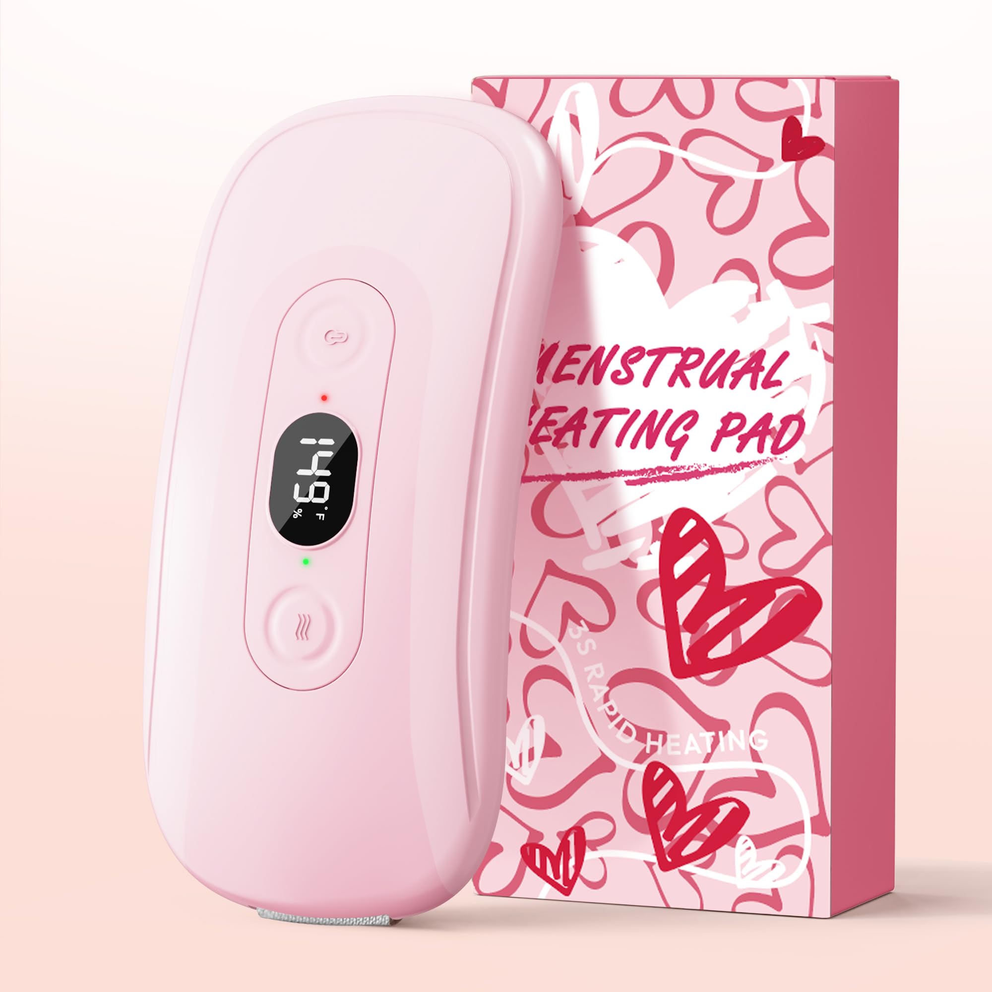 Almohadilla térmica portátil para calambres menstruales: temporizador de 30 a 60 minutos, 6 niveles de calor y 6 modos de vibración, almohadilla térmica eléctrica inalámbrica para aliviar el