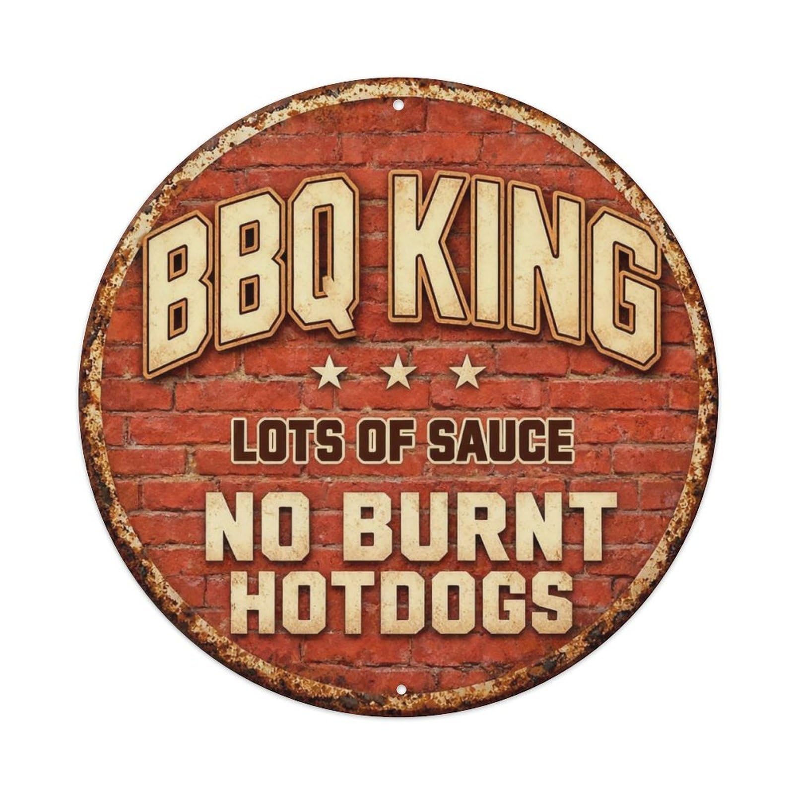 Vintage BBQ King Metal Tin Sign Plaque