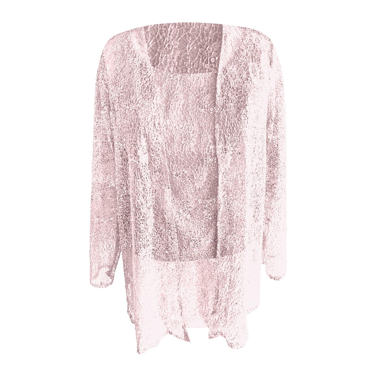 Completo elegante a tre pezzi composto da cardigan in pizzo e pantaloni.
