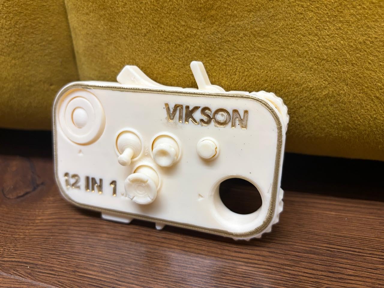 VIKSON INTERNATIONAL - 1 Pc Beige 12 in one Fidget spining Magic Ball | Stress and Anxiety Relief | Desk Finger Flip Toy for Fun and Games for Kids and Adults (Beige) 4