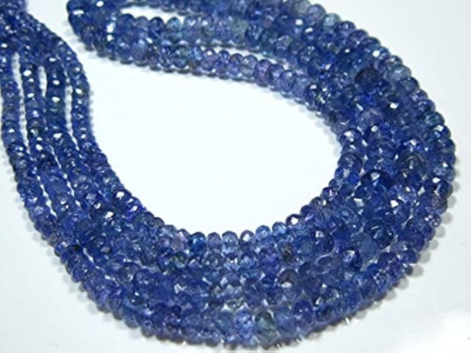 Tanzanite micro cut rondelles 3-5mm pierres naturelles fil 9 pouces pour bijoux DIY