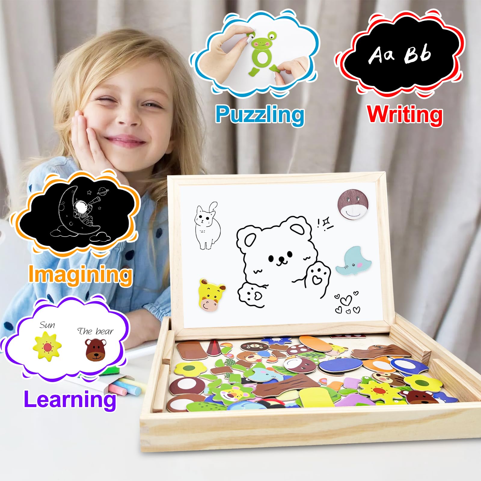 Puzzles Rompecabezas Magnético Juguetes Para Niños 37 Piezas