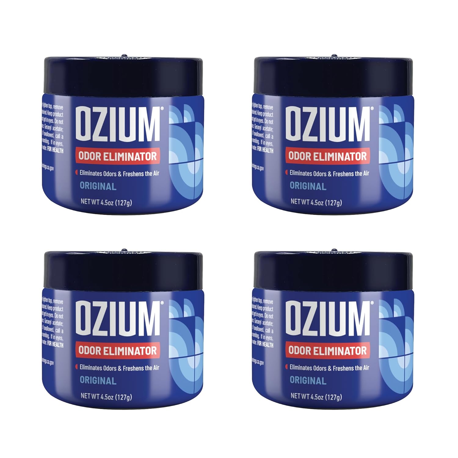 Ozium 4 5 Oz Odor Eliminating Gel for Homes Cars Offices and More Original 4 Pack
