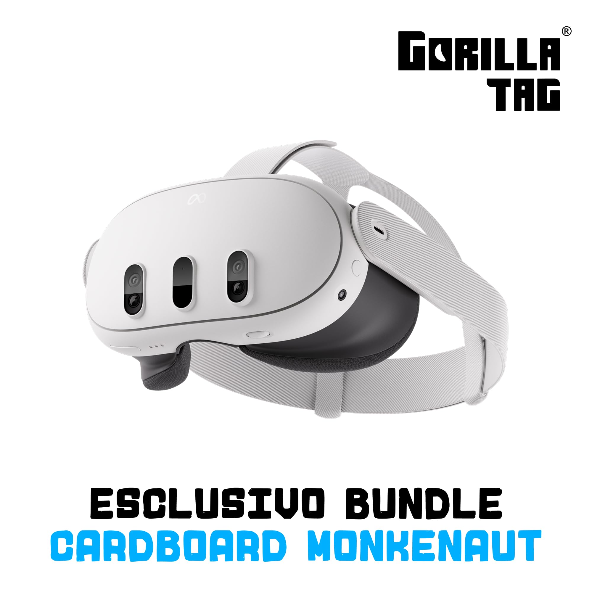 Meta Quest 3 512 GB | Visore di realtà virtuale senza cavi - Bundle Gorilla Tag Cardboard Monkenaut - Esclusiva Amazon
