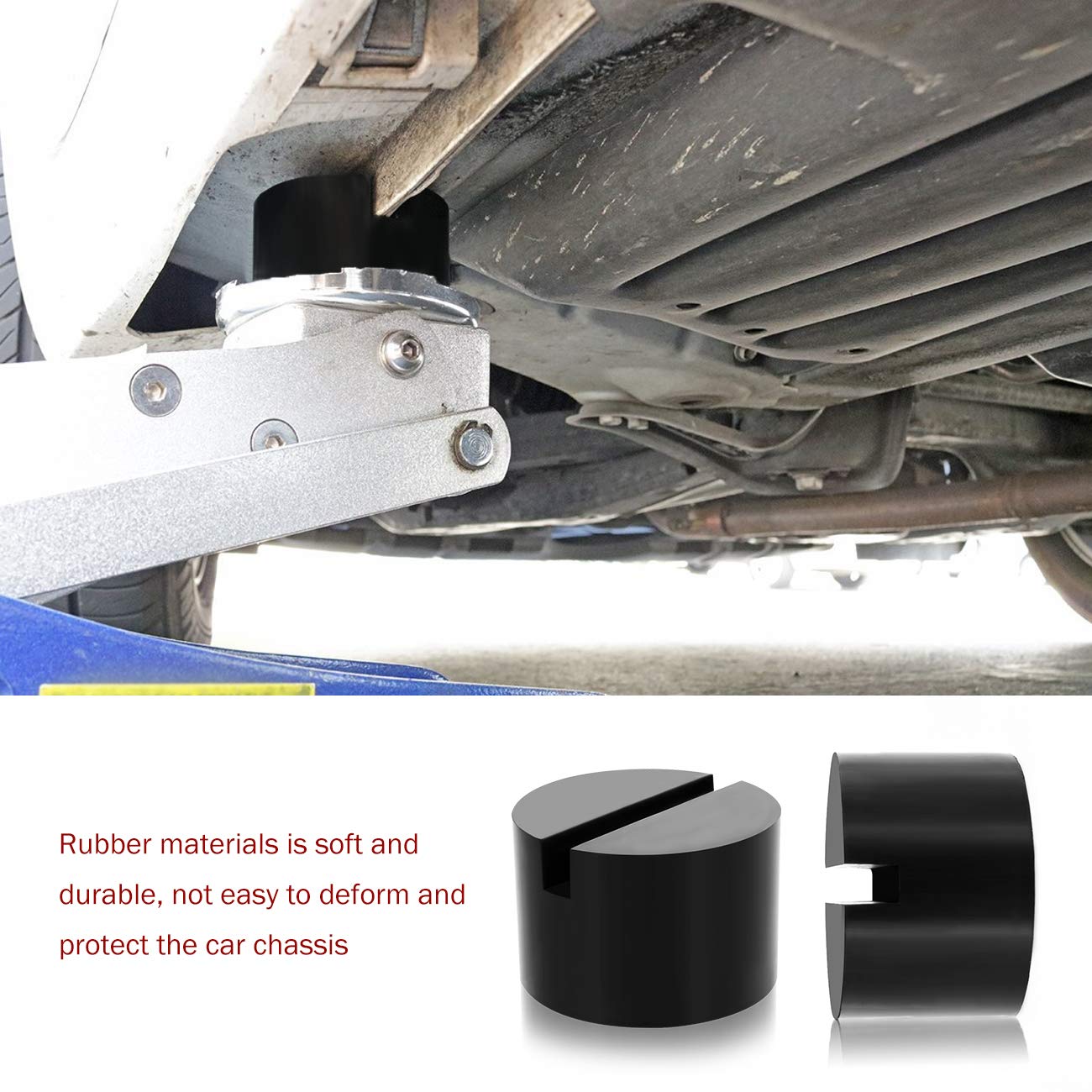 Car Lift Jack Rubber Pads 4 In Black Rubber Slotted Floor Jack - Foto 6