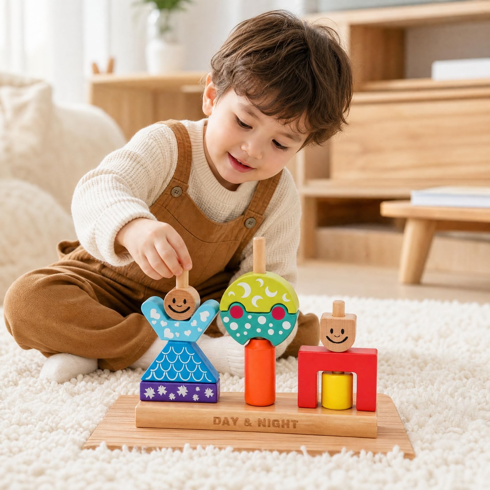 Stapelspielzeug mit geometrischen bunt -Steckspiel aus sortierbar Sortier- und Stapelspielzeug für schulzimmer, Lernecke