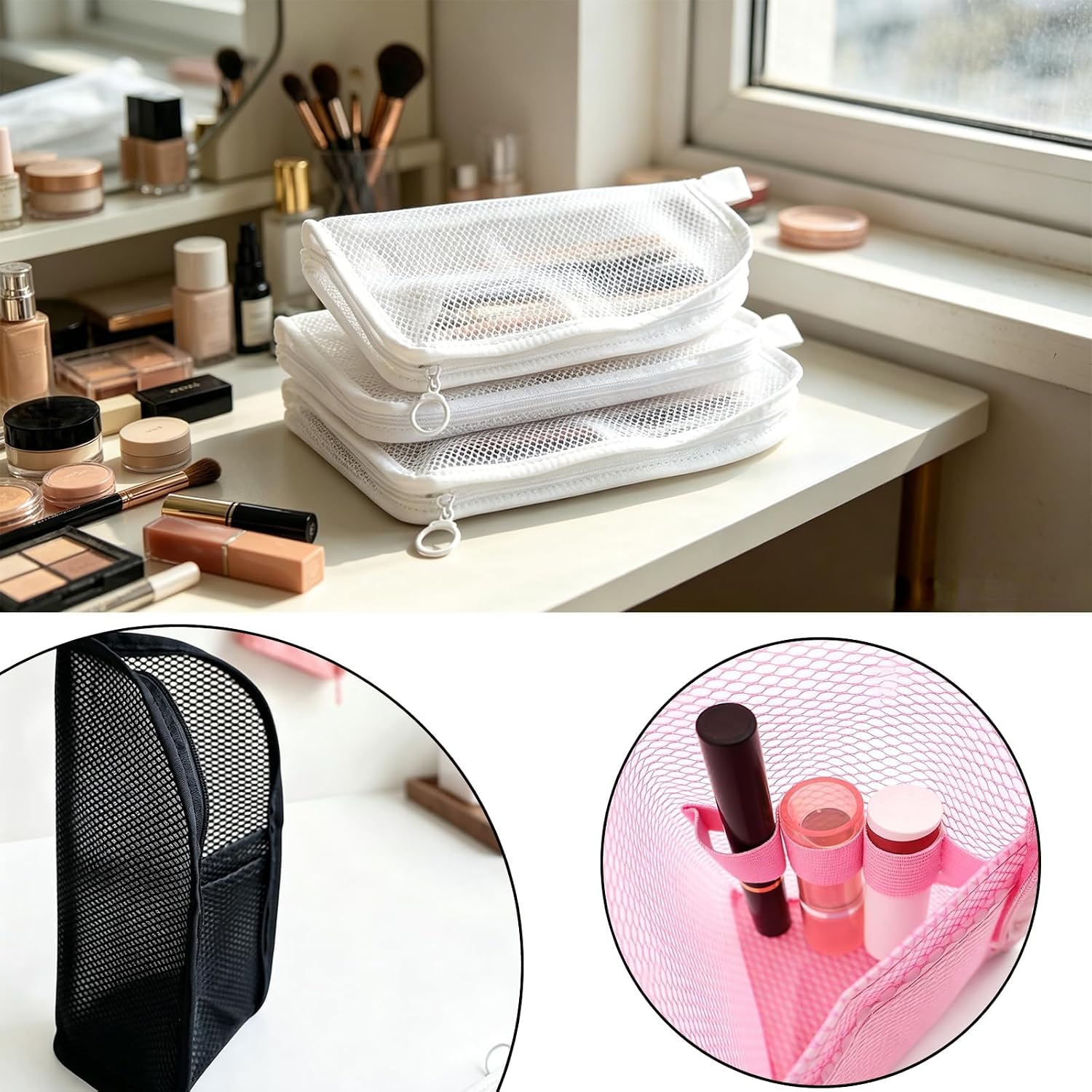 3 Pcs Standing Toiletry Bag for Travel Portable Travel Toiletry Bag