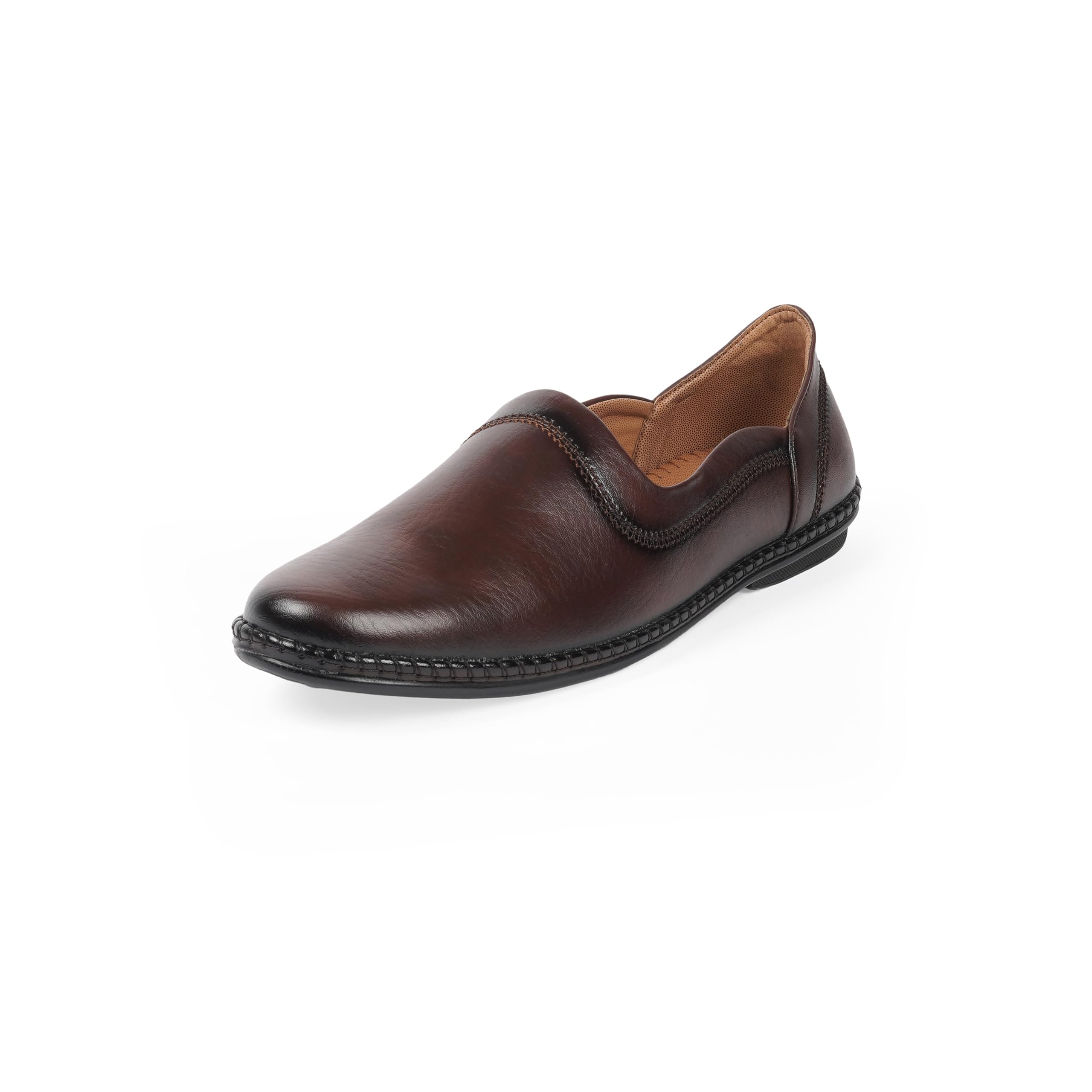 leacom Men's Ethnic Slip On Stylish Stitched Nagra, Jutis and Mojaris for Party|Occasions|Fashion|Wedding|Outdoor|Festive|Evening|Shoes with TPR Sole-picture-35