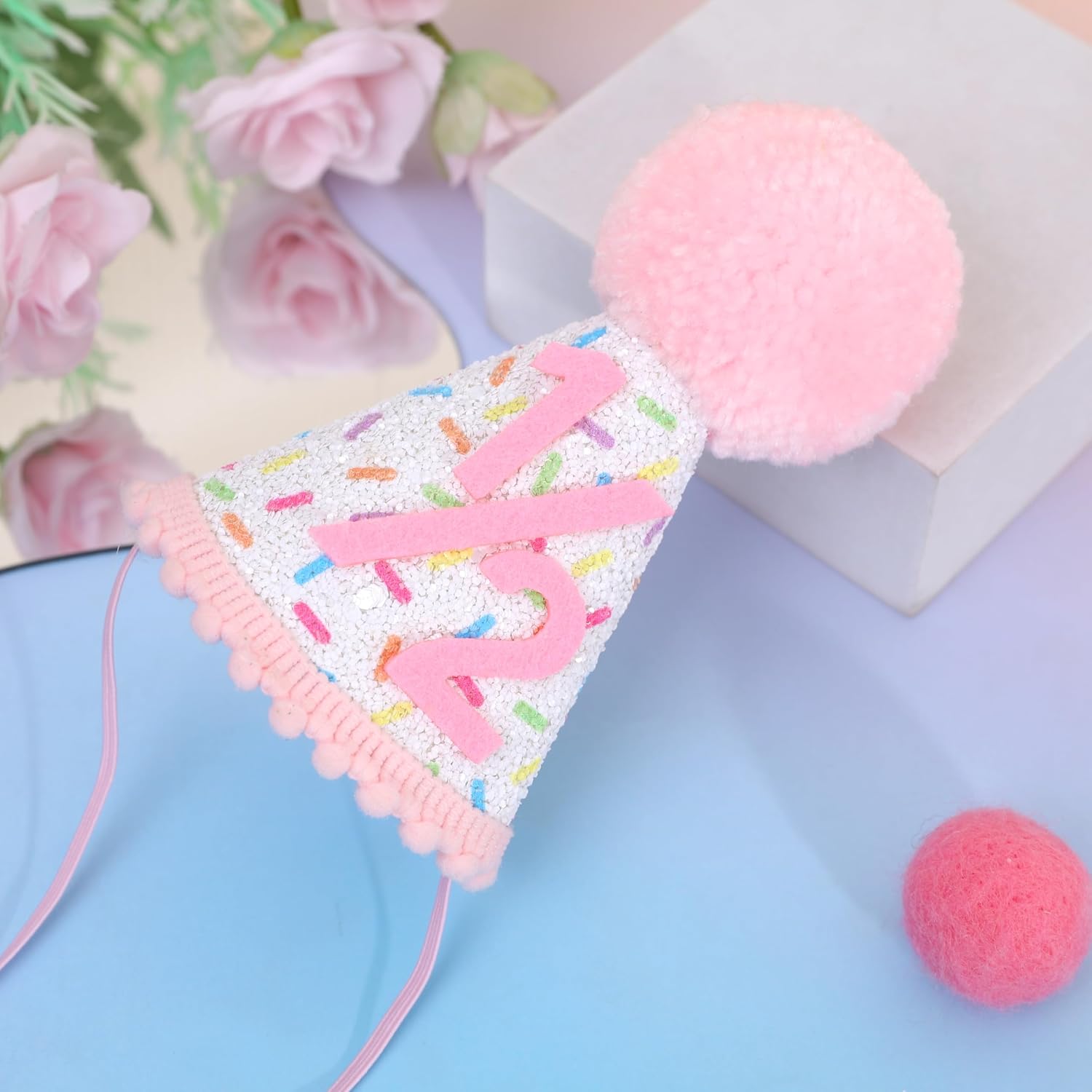 Donut 1/2 Birthday Hat - Doughnut Half Birthday Decorations,Sweet 6 Months Party Hat