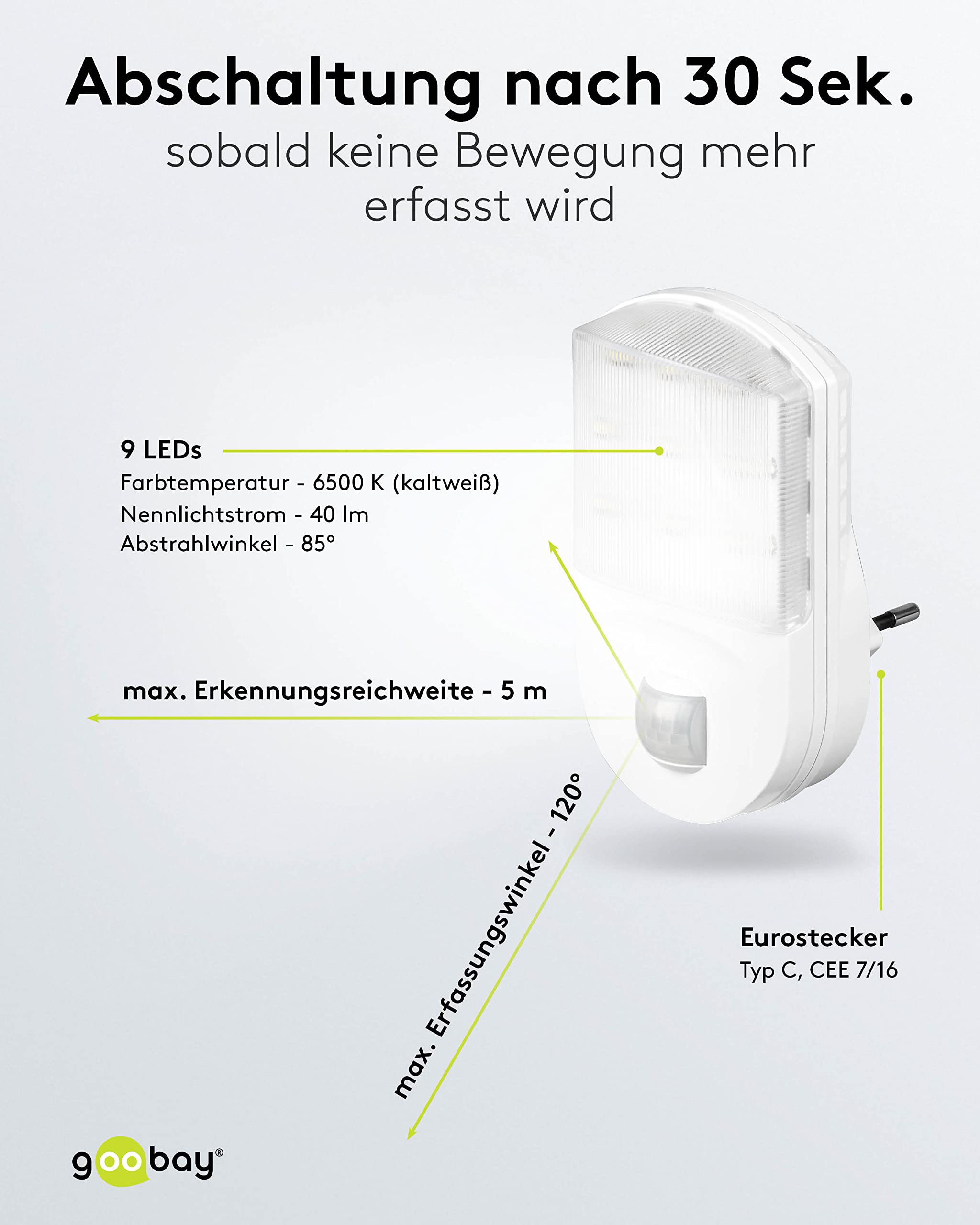 Babominimer Luce Notturna Con Sensore PIR A 4 LED Per Serratura – Wireless A Batteria, Si Accende Automaticamente Al Movimento