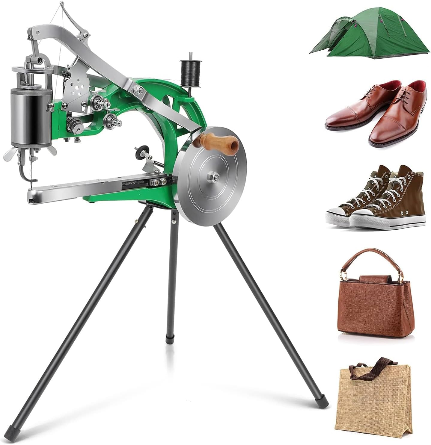 FAHKNS Shoe Repair Machine Handheld Leather Sewing Machines Cobbler Stitching Industrial Heavy Duty Maquina de Coser Manual Nylon Line for Upsolery Zippers Coats Bags Clothes Quilts Trousers Belt