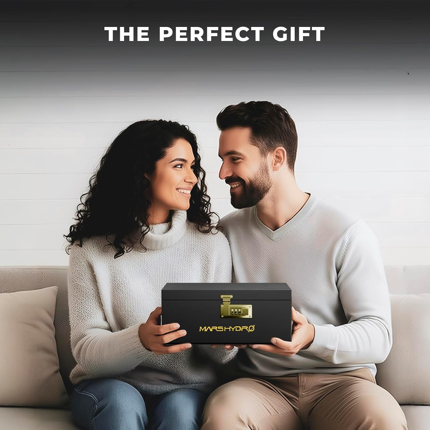 MARS HYDRO Large Bamboo Storage Box with Metal Combination Lock,Stash Box,Decorative Box for Home,Great Gift