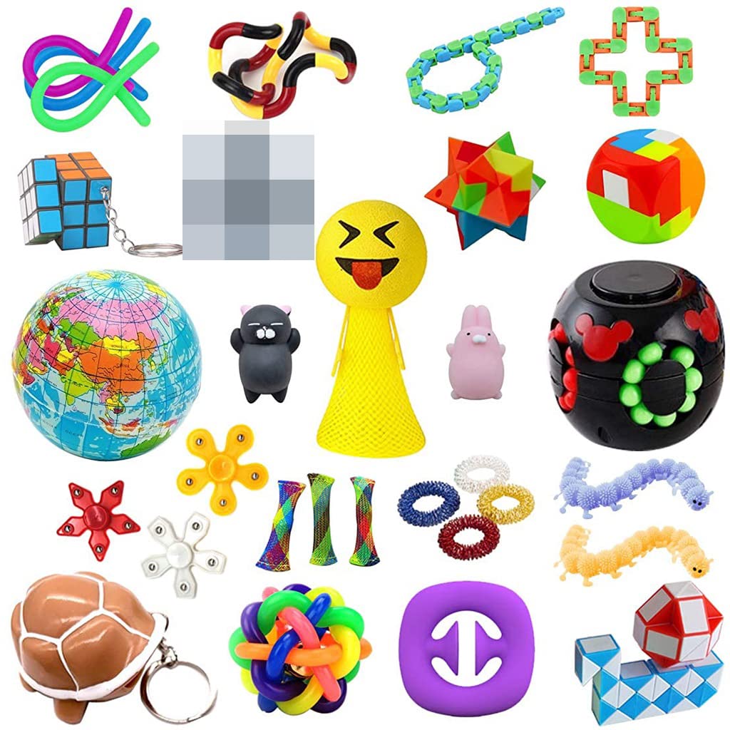 Photo 1 of Fidget Pack Sensory Toys Set Stress Infinity Toy Box Wacky Tracks Cube Monkey Noodles Puzzle Ball