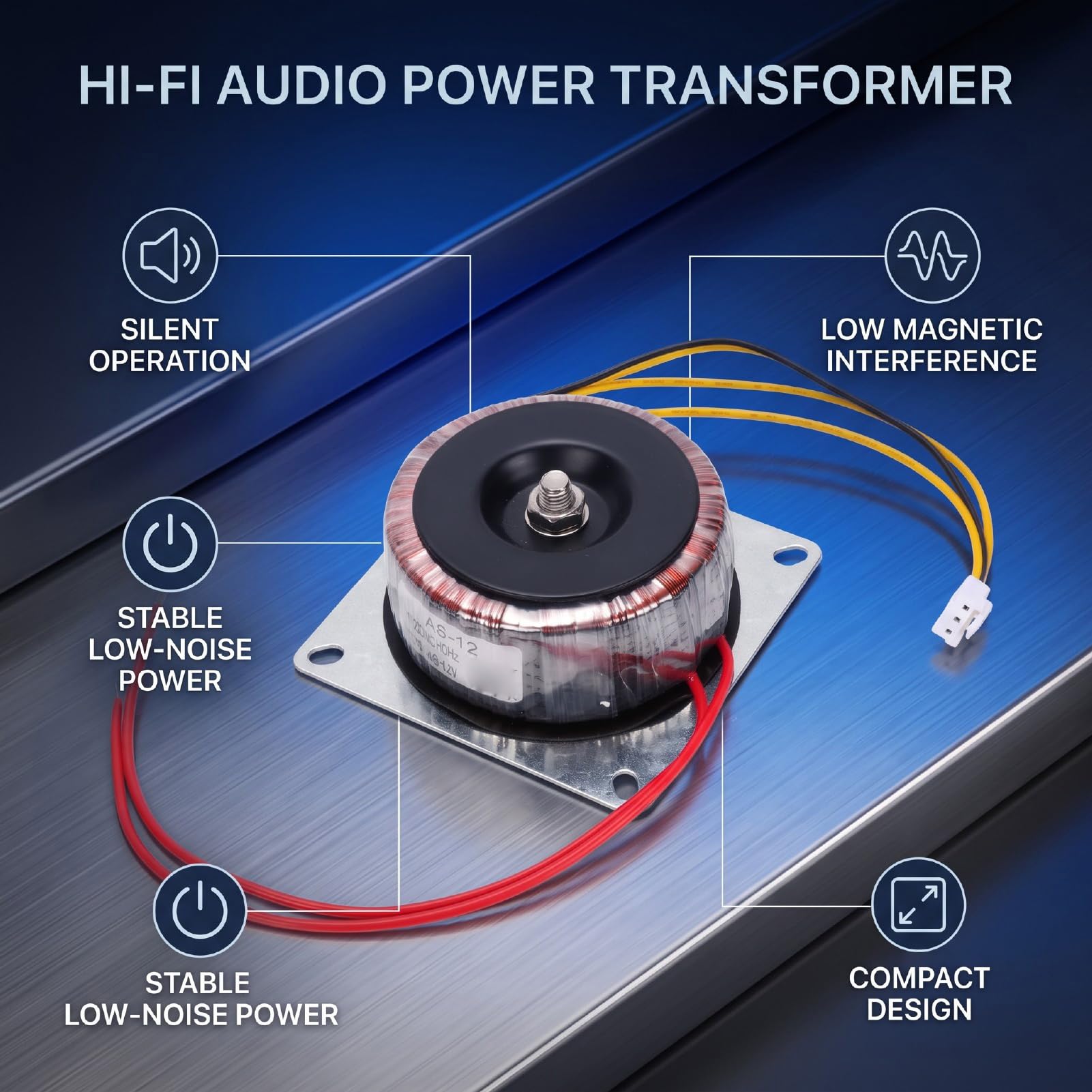 Transformator Toroidalny Dual 12V do HiFi, Podwójne Uzwojenie
