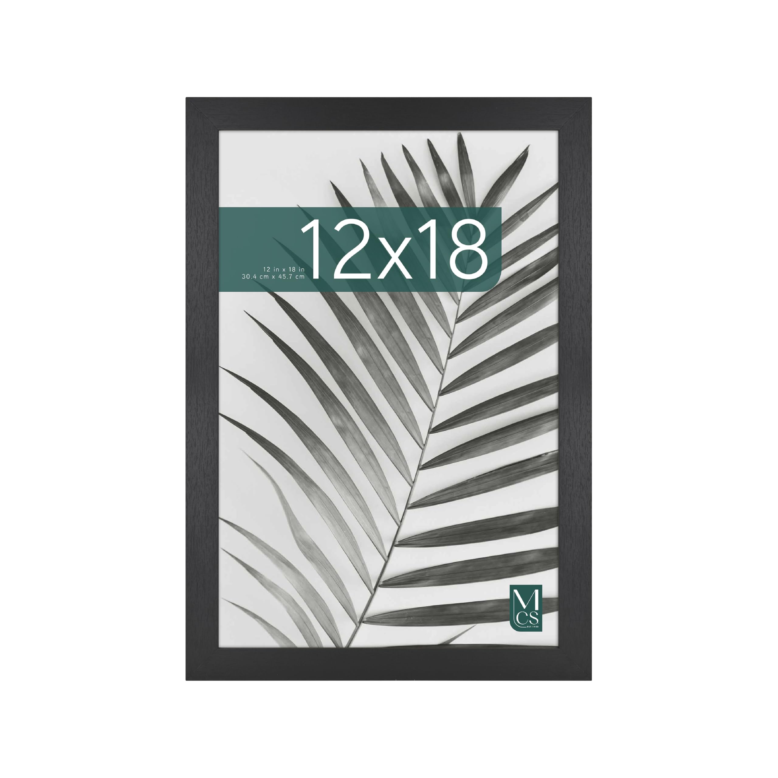 MCS Studio Gallery 30.5x46 cm (12x18 in) Picture Frame Black Woodgrain, Rectangle Vertical & Horizontal Wall Hanging Large Picture Frame for Photos, Posters & Art Prints (1-Pack)