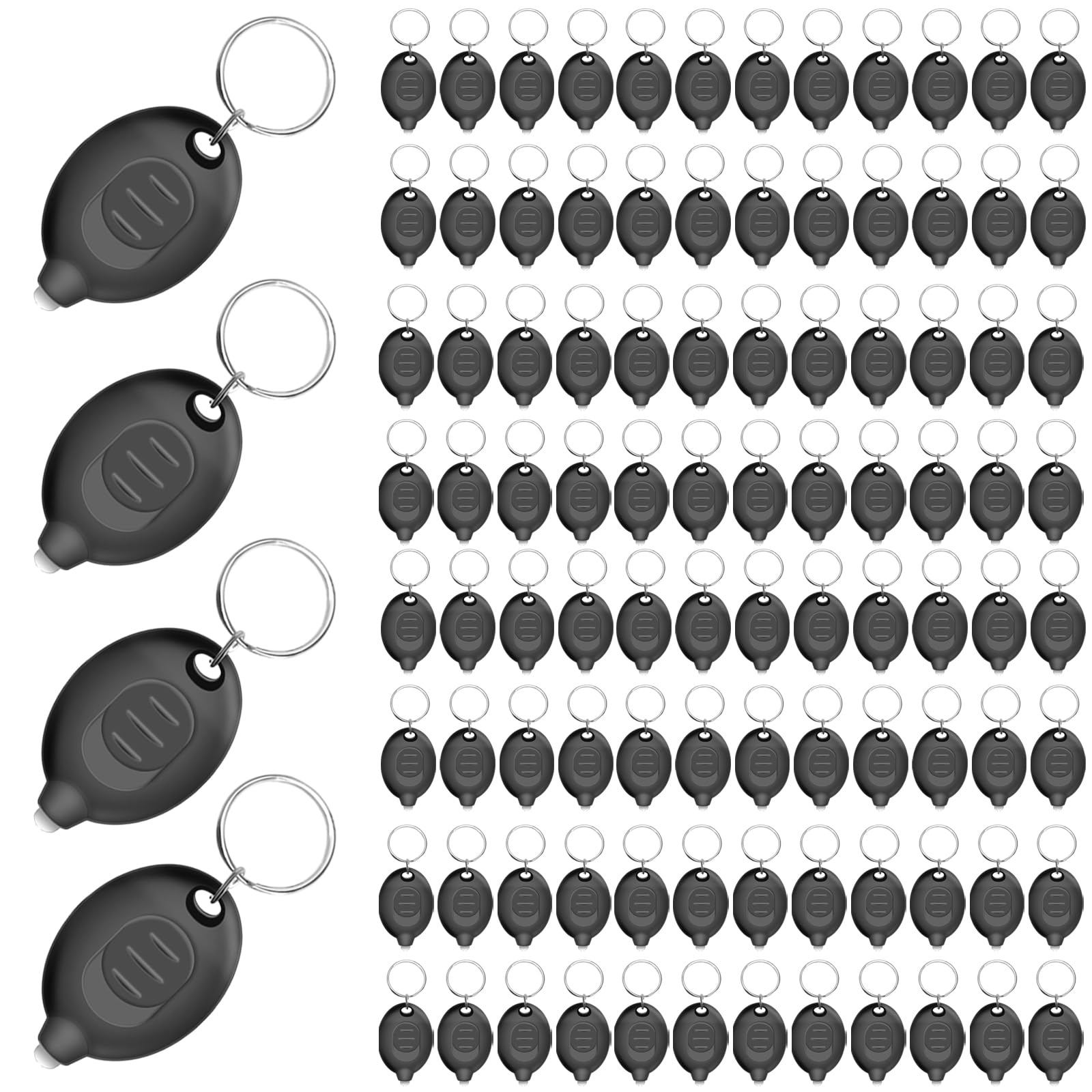 100PCS Mini LED Keychain Flashlight – Ultra Bright White Light, Micro Pocket Torch for Emergency, Camping, Everyday Carry – Batteries Included