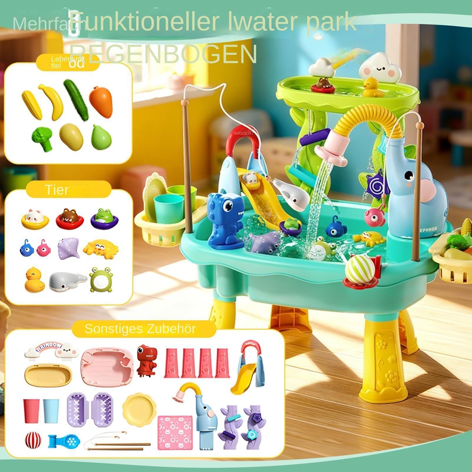 Generisch Wassertisch Sommer-Spielzeug | Sommer-Wasserspielzeug für Mädchen Garten Terrasse Balkon Camping Kindergarten Urlaub Geburtstag Geschenk Bad Spielzimmer