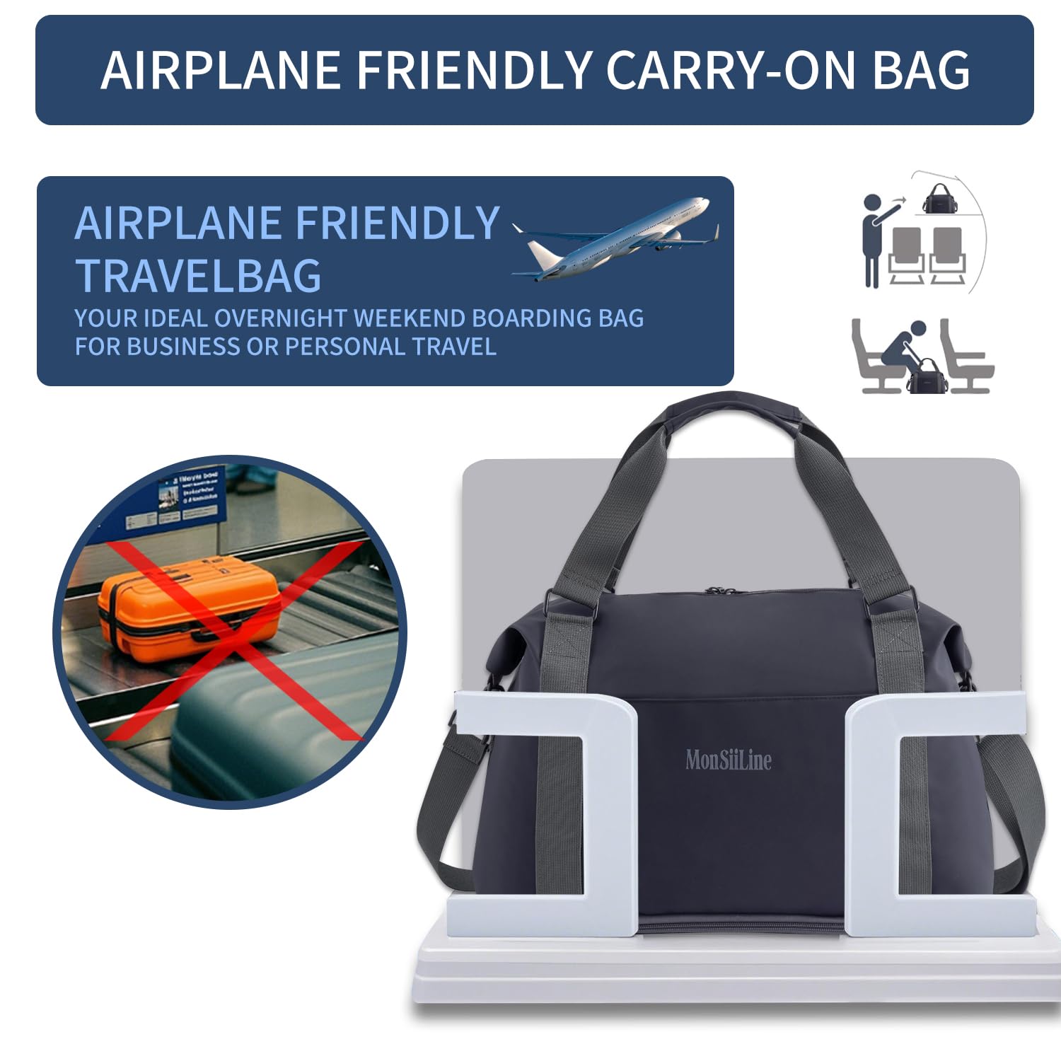 Foldie - Bolsa de viaje expandible, bolsa de gimnasio con compartimento para zapatos, bolsas de entrenamiento para gimnasio con correas, bolsa de viaje para fin de semana durante la noche