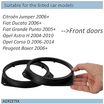 AERZETIX - Kit D'adaptateurs Pour Enceintes Voiture Ø165mm - Compatible BMW X5 E53, Nissan Primastar, Opel Corsa B/C - Montage Portières Avant