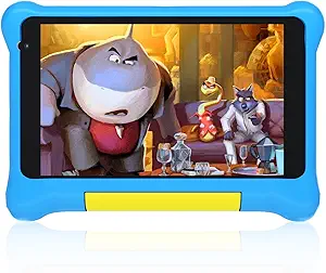 Anyway.go Kids Tablet 7 inch Tablet for Kids Android 12 Tablet 2GB 32GB Kid Tablet, Parent Controls, Dual Camera, Kidoz Pre-Installed Children Learning Tablet with Case (Blue)