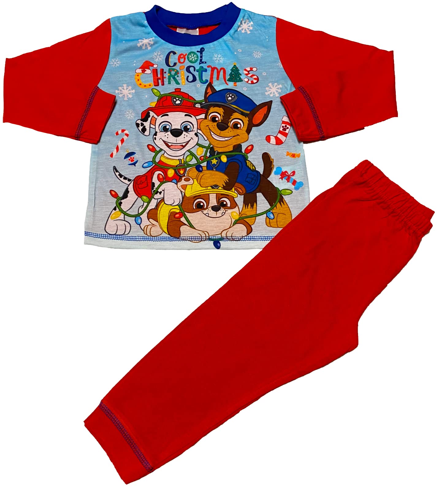 Paw Patrol Boys Red Christmas Pyjamas Sleepwear (As8, Age, 4_Years, 5_Years, Regular, 4-5 Years)