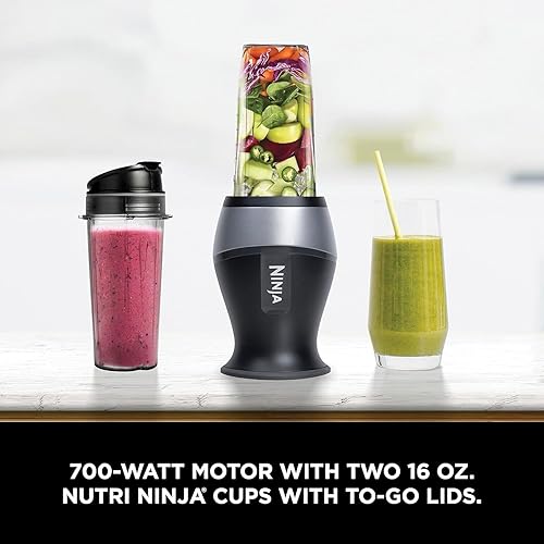 Miniatura 2 de Ninja Fit - Licuadora compacta, licuadora portátil para batidos, batidos, preparación de alimentos y mezcla congelada, base de 700 W, (2) tazas de
