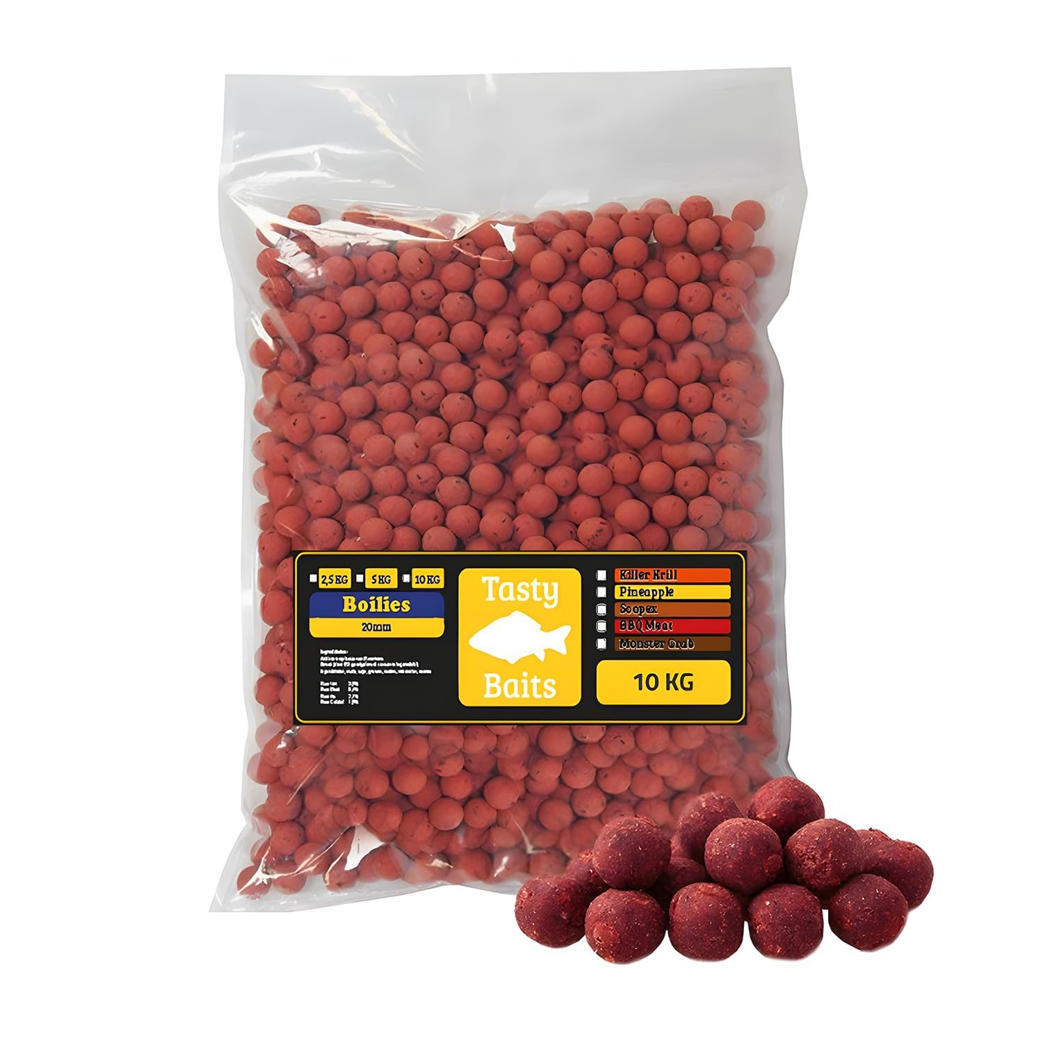 Tasty Baits Boilies - 20mm - Borsa da 10kg - irresistibile per Carpe - Adatta a Qualsiasi Acqua - Ideale per sessioni Lunghe e Breve!