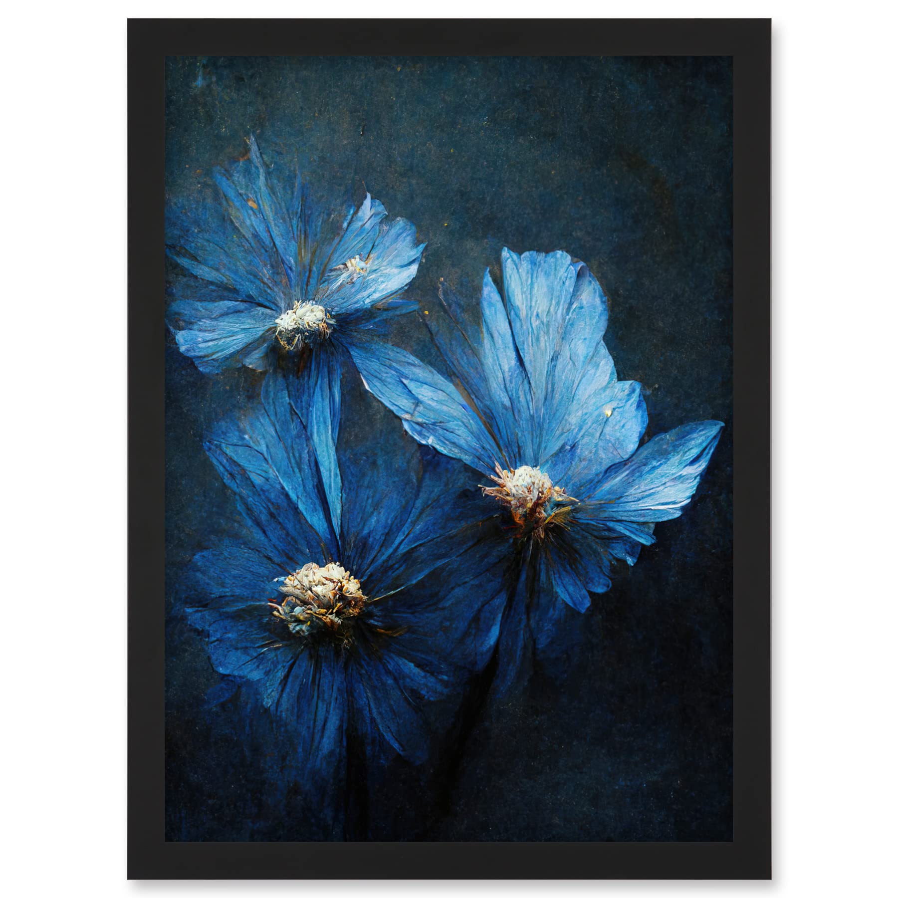 Doppelganger33 LTD Simple Elegant Cornflower Artwork Framed A3 Wall Art Print