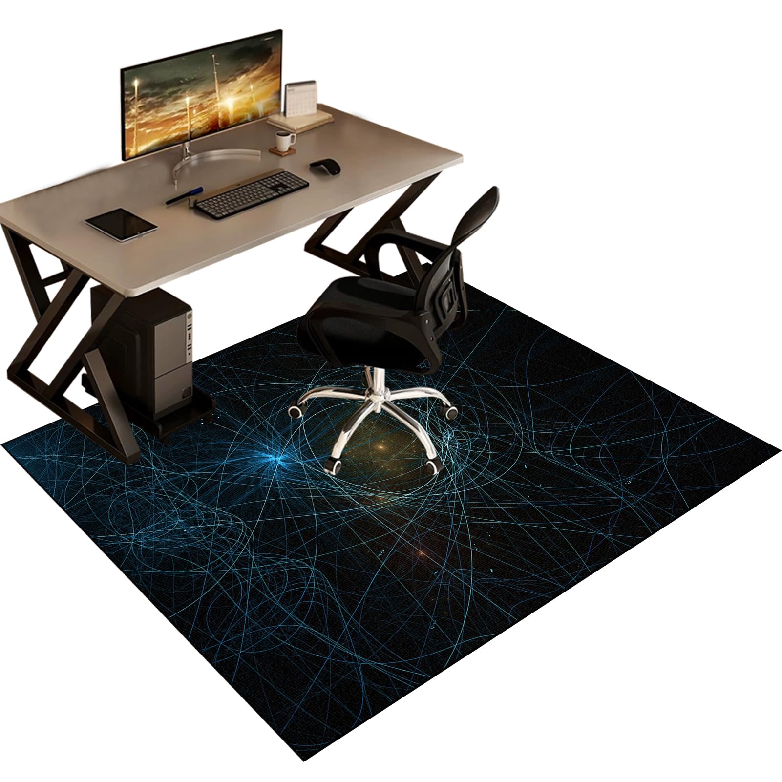Tapis de Chaise Gaming Tapis de Sol Bureau Tapis de Chaise Roulante Tapis de Protection pour les Sols Tapis Chaise de Bureau, 150 x 180 cm Tapis de Sol pour Fauteuil Convient au Bureau à Domicile