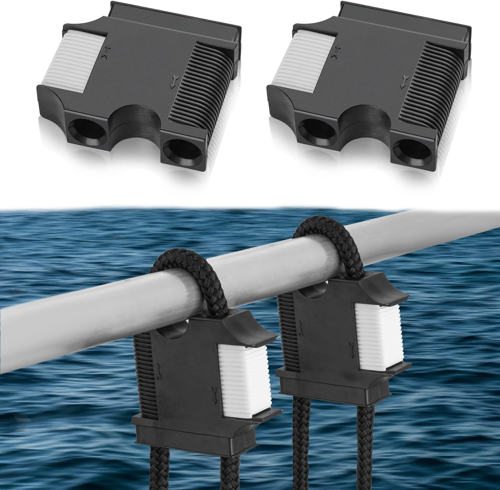 Huntury Boat Fender Hanger, Boat Rail and Cleat Fender Clips, Quick Connect and Release Fender Lines, Boat Bumper Adjuster