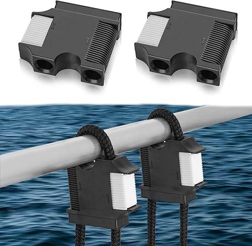 Huntury Colgador de guardabarros para barco, riel de barco y clips de guardabarros de tacos, líneas de guardabarros de conexión y liberación rápida,