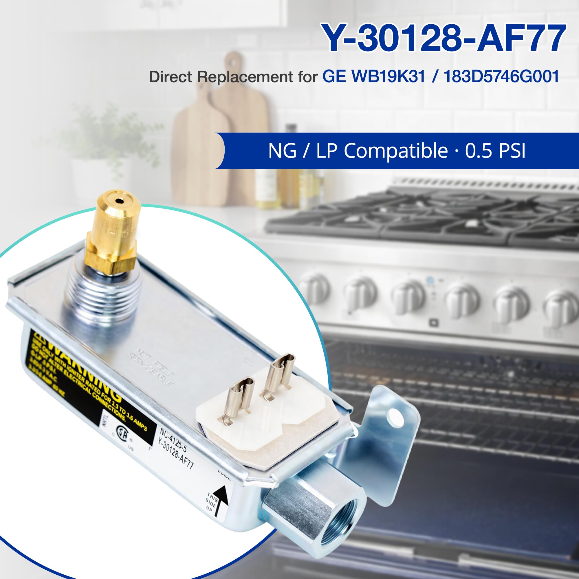 Robertshaw NC-4125-5 Y-30128-AF77 - Válvula de seguridad de gas para estufa de gas Awoco y otras estufas de gas