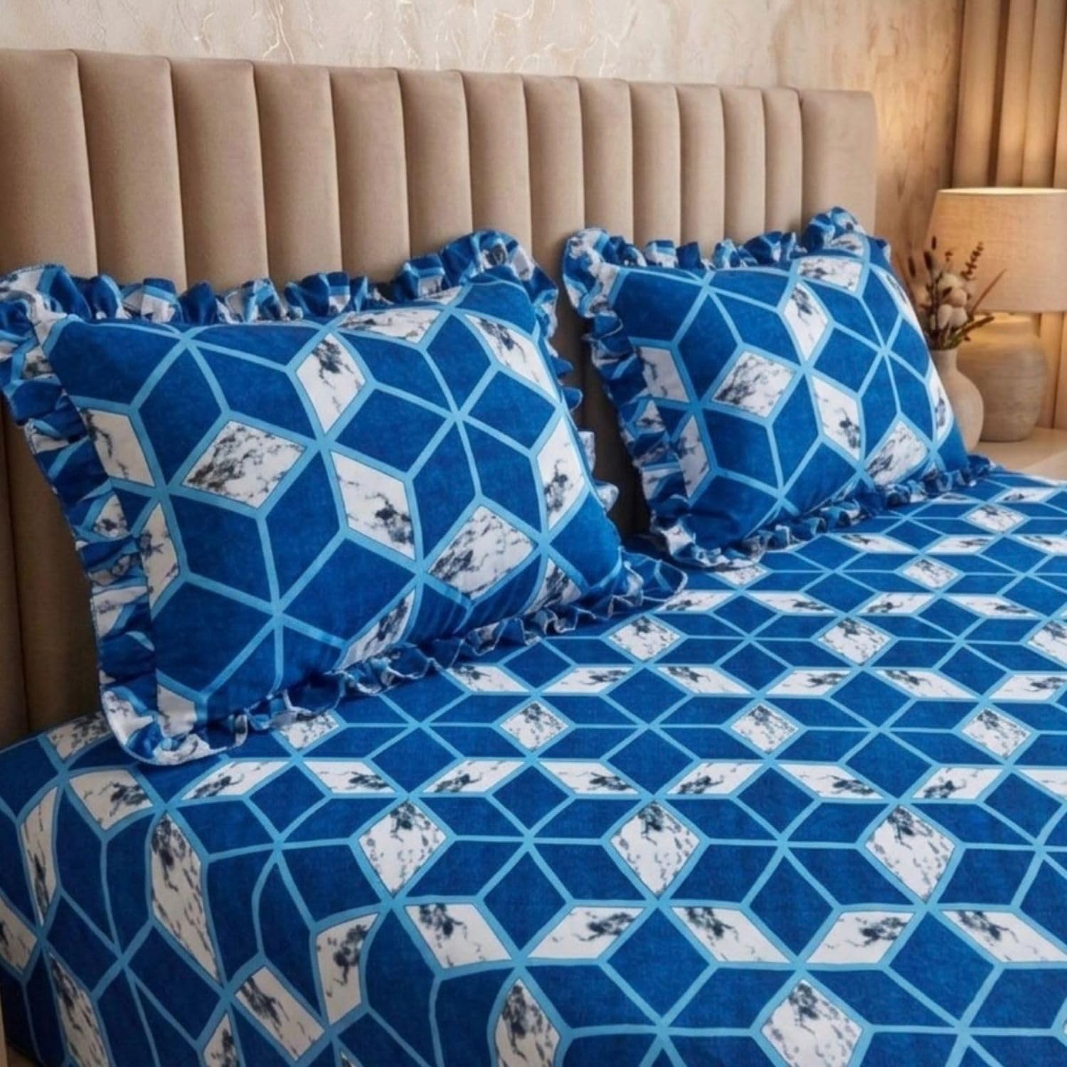 Boho Fitted Bedsheet - Yellow Abstract Design -20