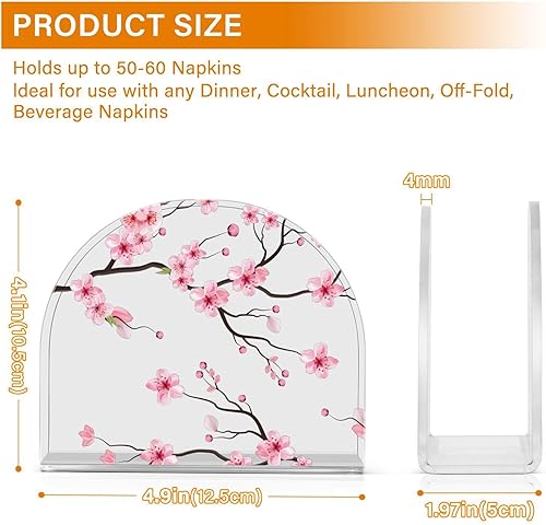 Miniatura 3 de Servilletero de flores de cerezo de verano para mesa, dispensador de servilletas de acrílico, servilleteros de cóctel, servilleteros para fiestas,