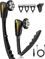 VIKICON Back Shaver for Men: 6D Floating Head, 180° Foldable Handle, Waterproof Electric Body Groomer & Trimmer Kit