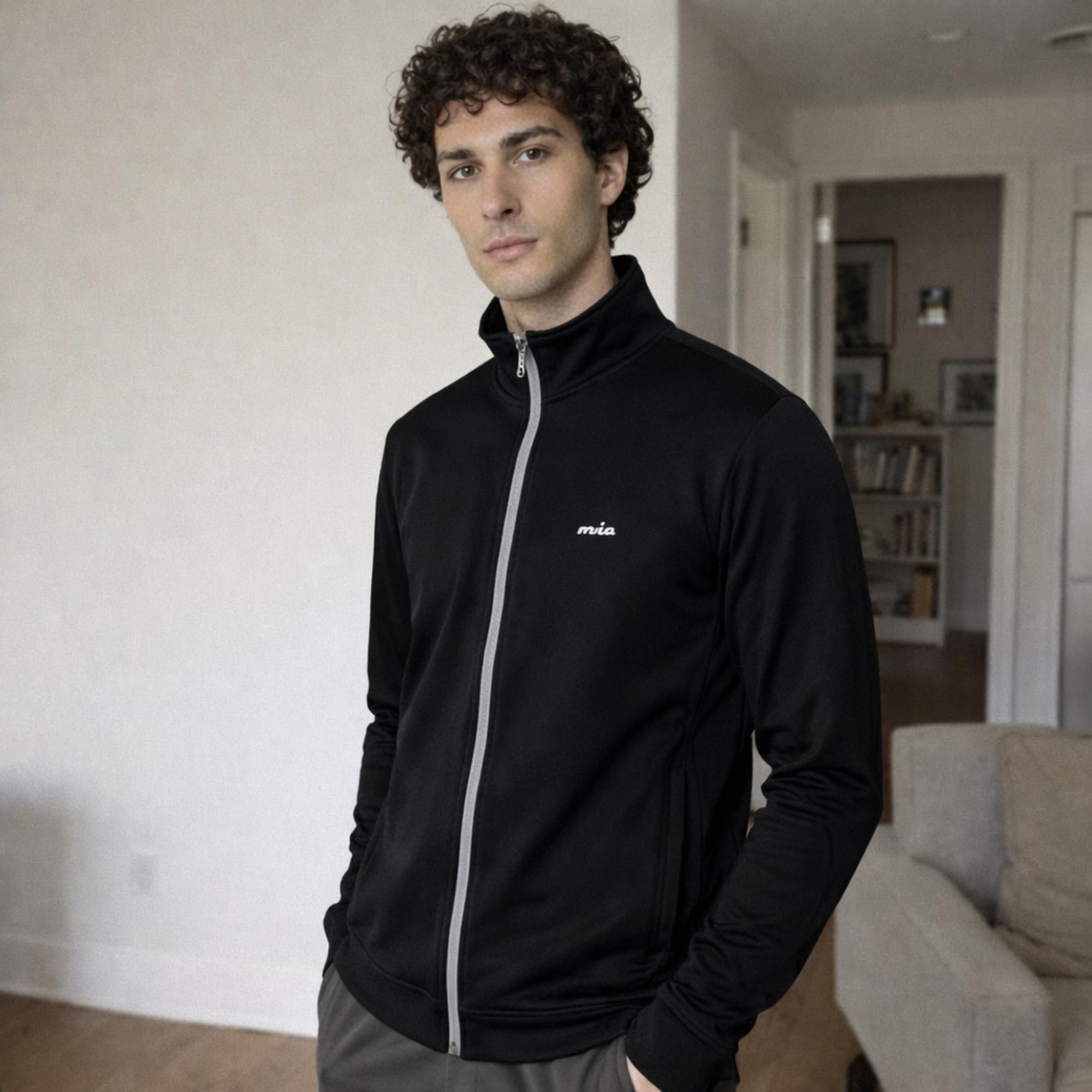 MIA FASHION Men’s UPF 50+ Sunscreen Jacket with UV Protection, Lightweight Full-Zip Sports Running Jacket for Men, Biker Outdoor Wear Black-M 4