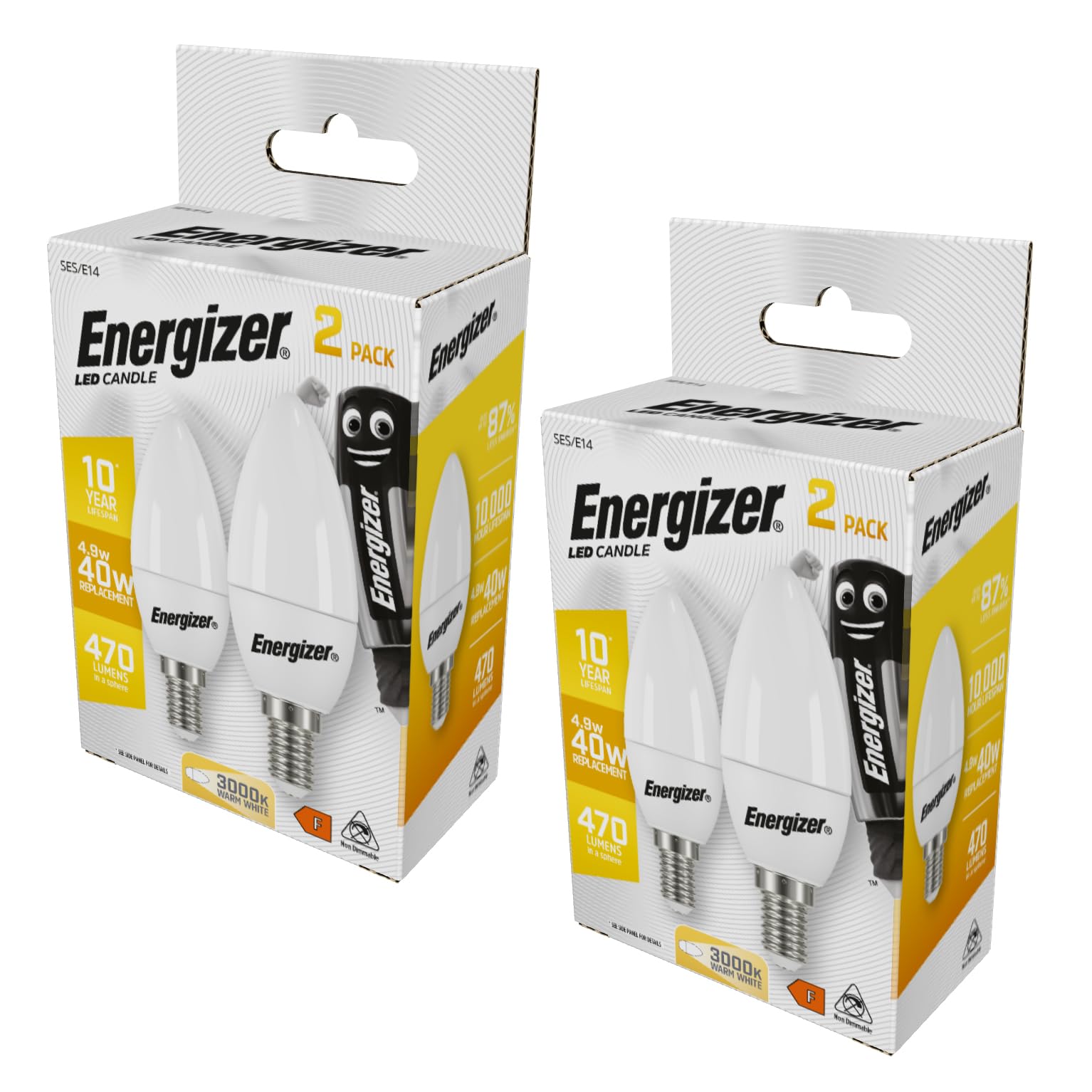 Inspired Essentials Small Screw Candle LED Light Bulbs, E14 SES Bulbs, 4.9W (Equivalent to 40W), Energy Saving