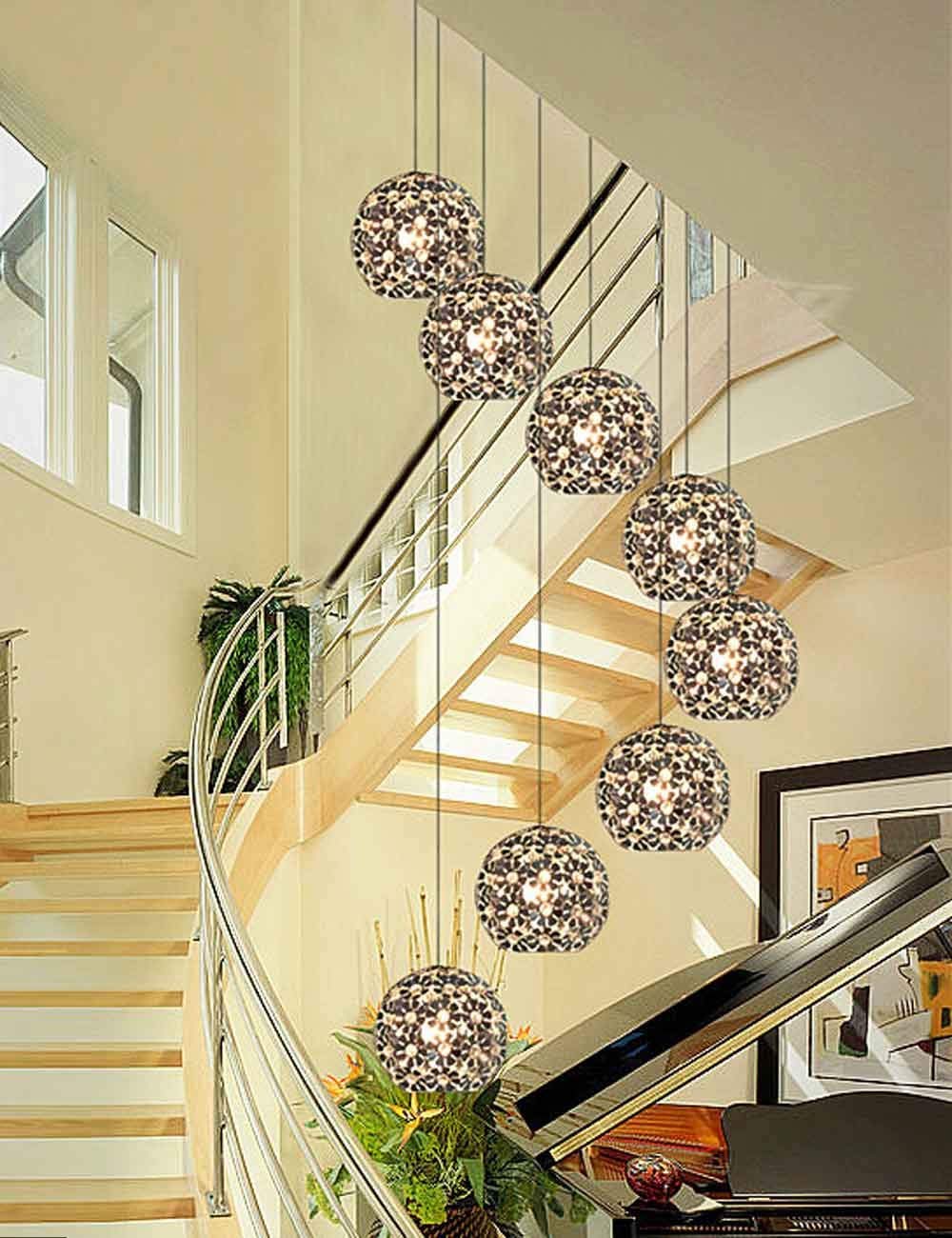 SXECAEPS Modern creative chandelier Staircase Duplex Building Ceiling Light Creative Bar Crystal Restaurant Lamp Villa Spiral Long Large Size (Size : Spiral-8)
