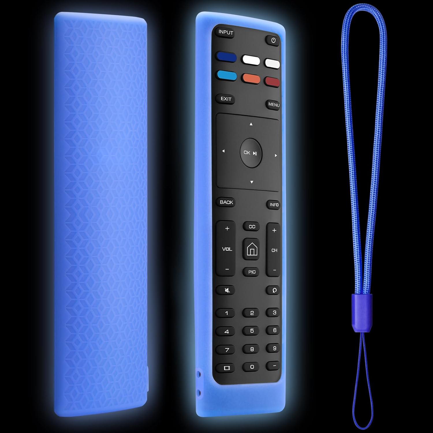 Cover-for-Vizio-Smart-TV-Remote Silicone Case XRT136/ XRT140 (Glow Blue) - $6.99