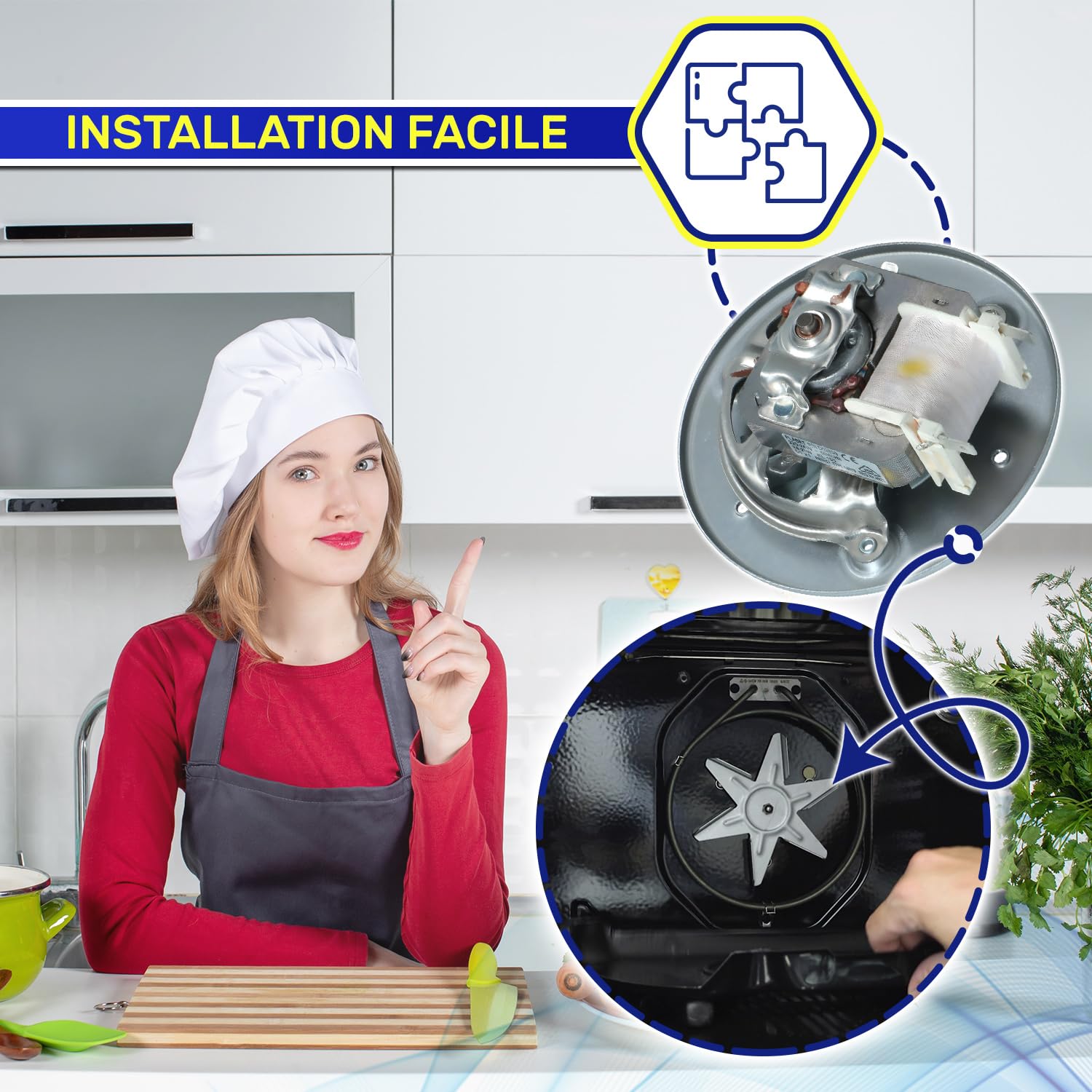 Moteur Ventilateur D'air Chaud pour Four 25W 220/240V 50/60Hz avec le Code Original C00230134 pour Indesit pour Hotpoint 482000062496 pour Whirlpool - MADE IN EU - Garantie de 10 Ans – MONTERAL
