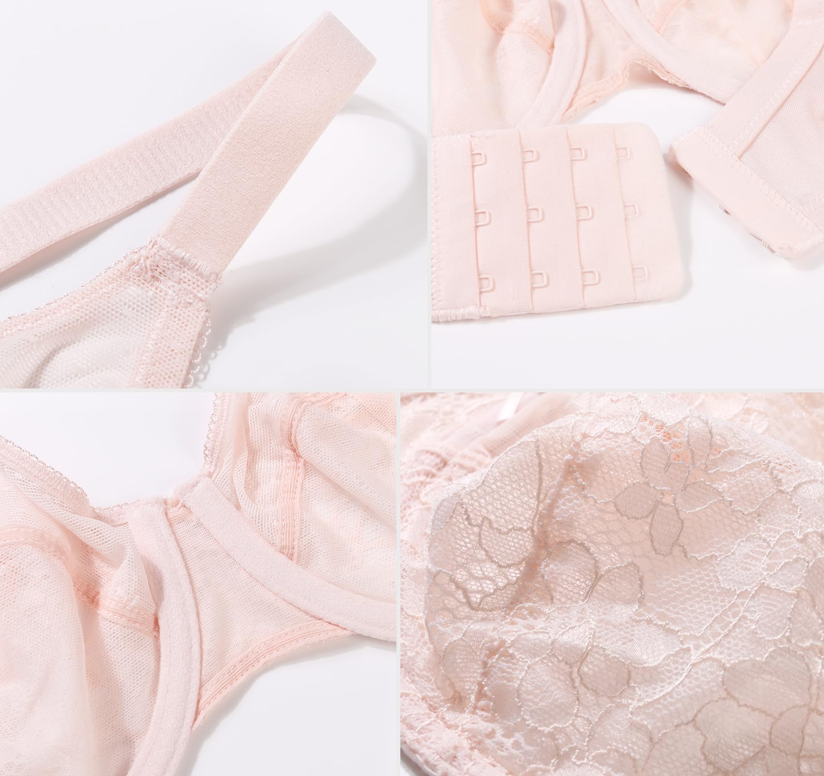 DotVol Soutien-Gorge pour Femmes Mince et léger Perspective Lace Confort Quotidien