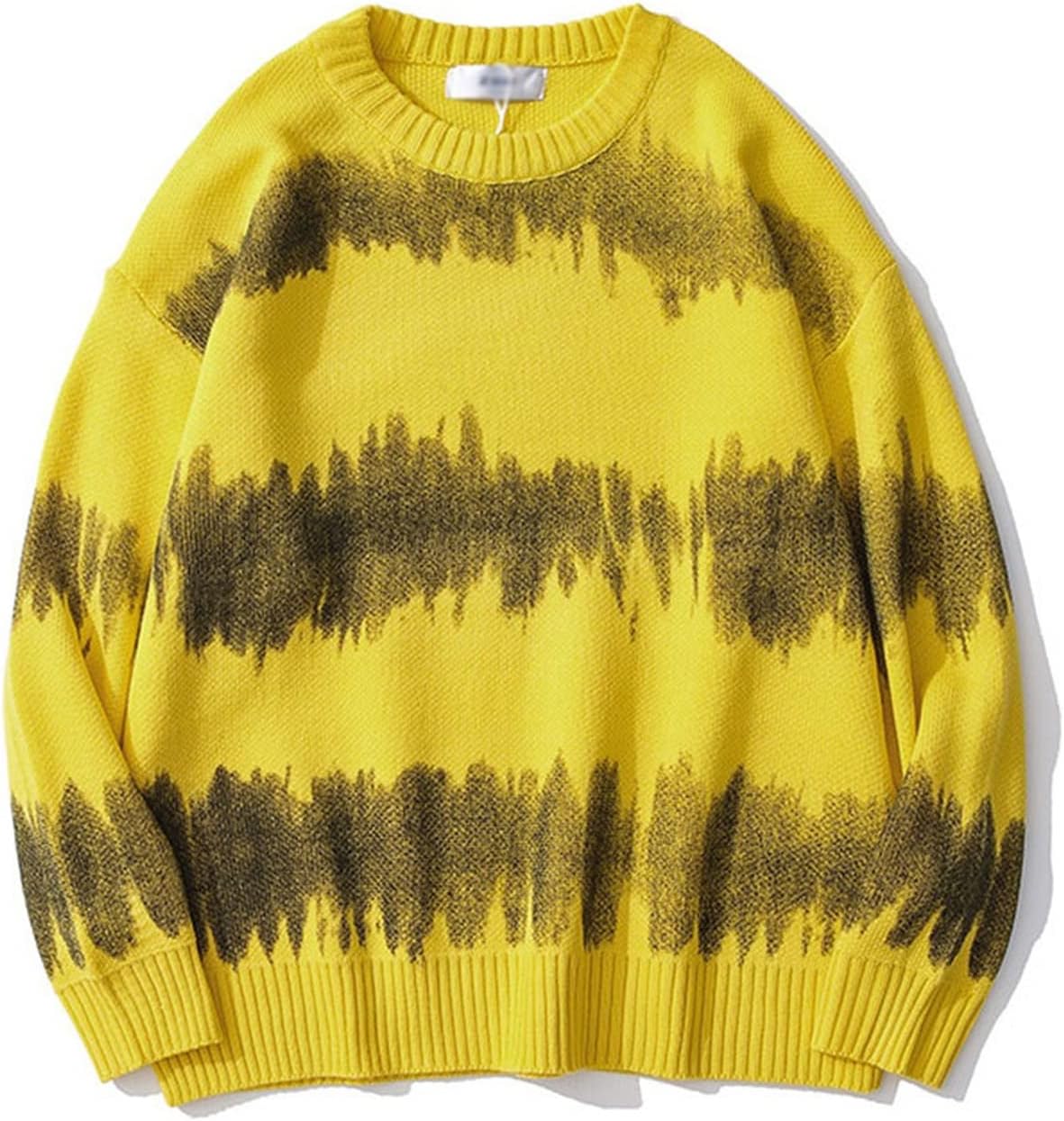 Mens Sweaters Winter Knitted Pullover Jumper Sweaters Streetwear Hip Hop Casual Print O-Neck Loose Knitwear Sweater Men Tops
