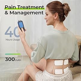 AUVON 3-in-1 TENS Unit Muscle Stimulator, EMS Massage Machine with 40 Intensities for Gradual Shoulder, Sciatica, Back Pain Relief, 24 Modes Rechargeable Electronic Pulse Massager with 12 TENS Pads