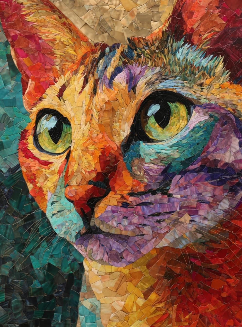 WANGWANGMIAO Paint by Numbers for Adult,Colorful Cats DIY Canvas Oil Painting Kit for with Paintbrushes Acrylic Pigment Drawing Paintwork 16x20inch，with Frame