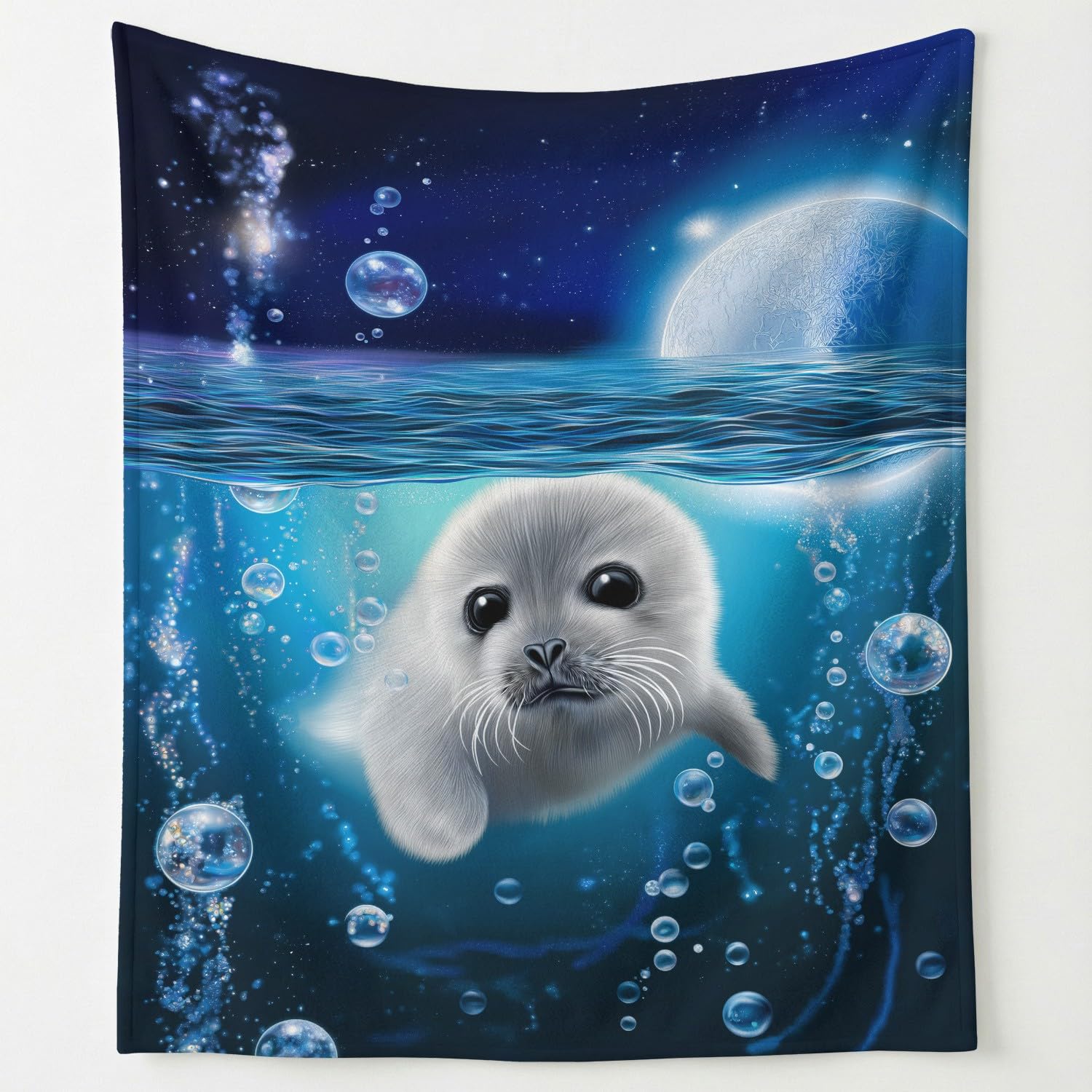 Fantastyczny surrealistyczny koc narzuta, 150 x 150 cm, sci-fi, romantyczne, lecznicze bąbelki, zwierzęta, pieczęć, super miękki, flanelowy, lekki, puszysty, pluszowy, puszysty koc na łóżko, sofę