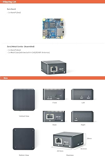 Miniatura 6 de NanoPi Zero2 Mini enrutador WiFi, computadora portátil GigE rápida, 1 GB2 GB LPDDR4X RAM Rockchip RK3528A SoC, decodificador 4K H265H264, puerto