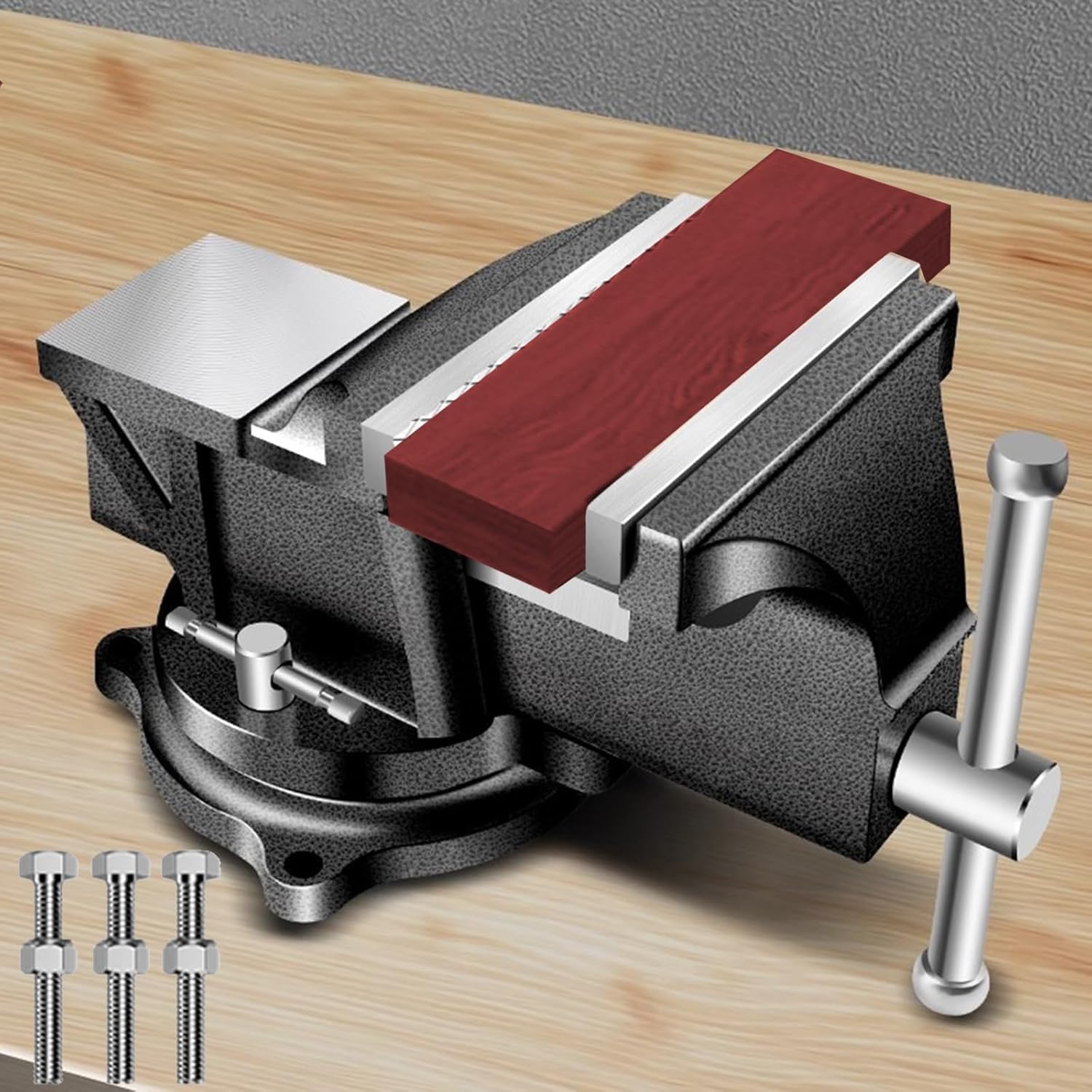 SICWEDIM Bench Clamps for Woodworking, Adjustable Jaws with Swivel Lock Base, Universal Tool for Workshop and DIY Projects (6inch)