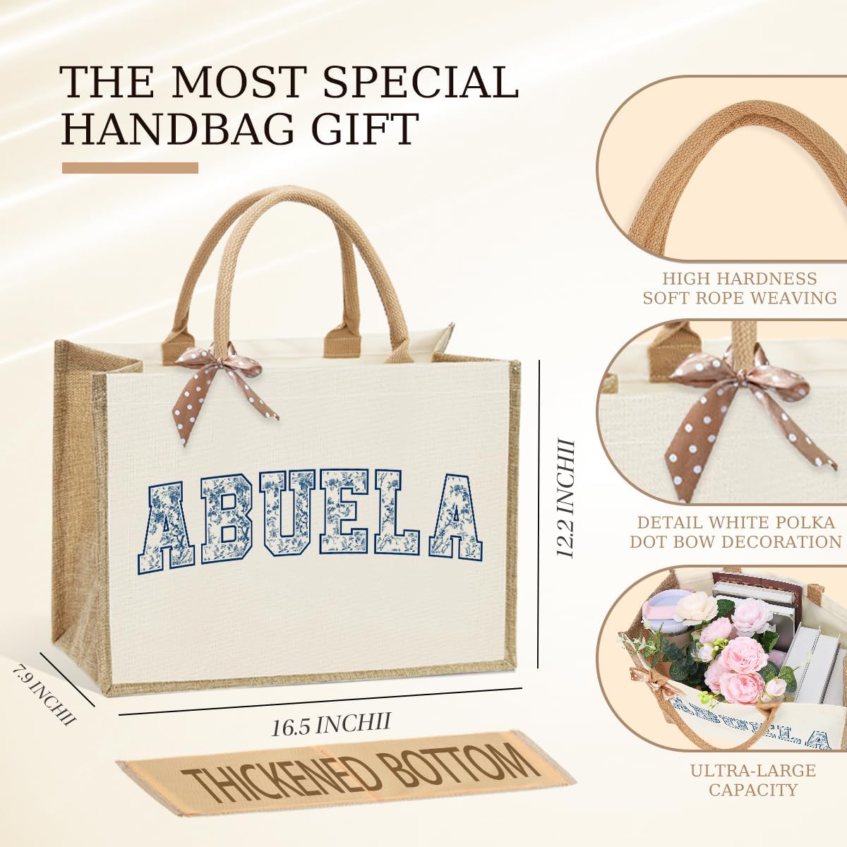 Boy Girl Dog Cat Mom Grandma Godmother Mama Wifey Tote Bag Mothers Day Gifts for Women Mom Travel Shopping - Image 4